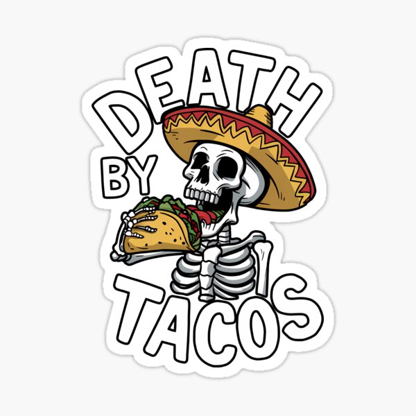 Item preview, Humorous Skeleton Feast Death By Tacos Sombrero designed and sold by Treestram.