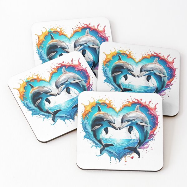 Item preview, Dolphins jumping with heart designed and sold by JackFreestone.