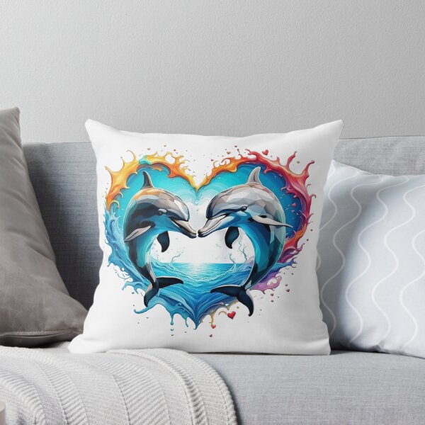 Item preview, Dolphins jumping with heart designed and sold by JackFreestone.