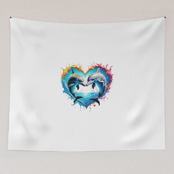 Item preview, Dolphins jumping with heart designed and sold by JackFreestone.