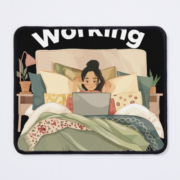 Item preview, Working From Home Woman In Bed designed and sold by Wormy-23.