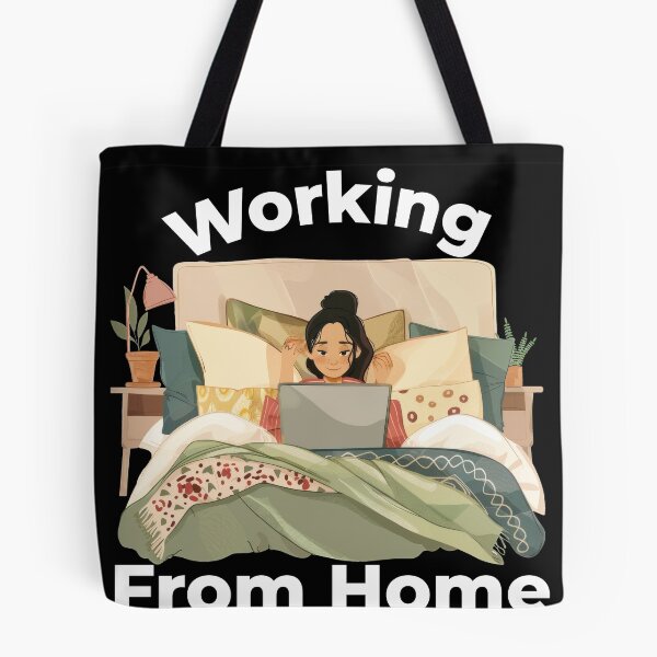 Item preview, Working From Home Woman In Bed designed and sold by Wormy-23.