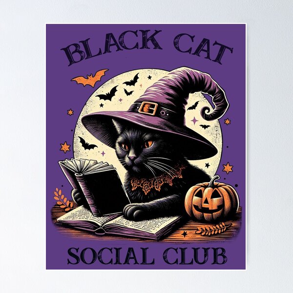 Item preview, Black Cat Social Club designed and sold by Wild Blue Designs NZ.