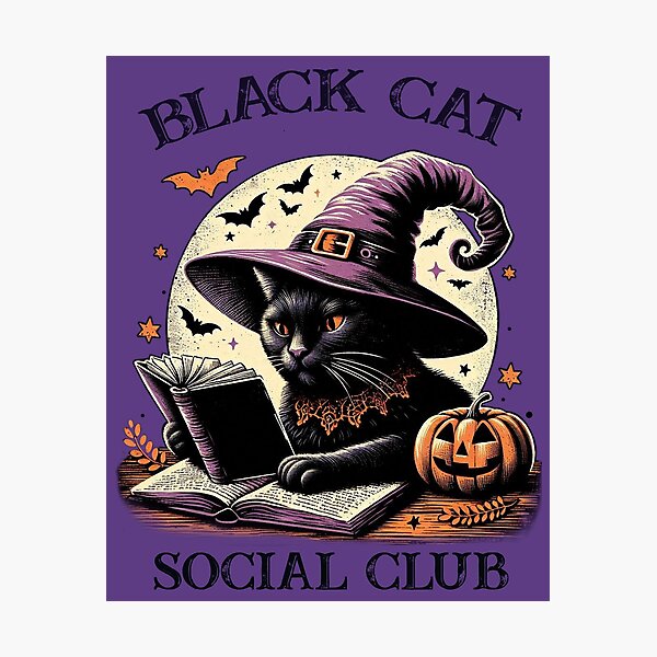 Aperçu de l'œuvre Club social du chat noir créée et vendue par Wild Blue Designs NZ.