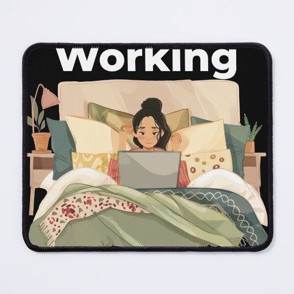 Item preview, Working From Home Woman In Bed designed and sold by Wormy-23.