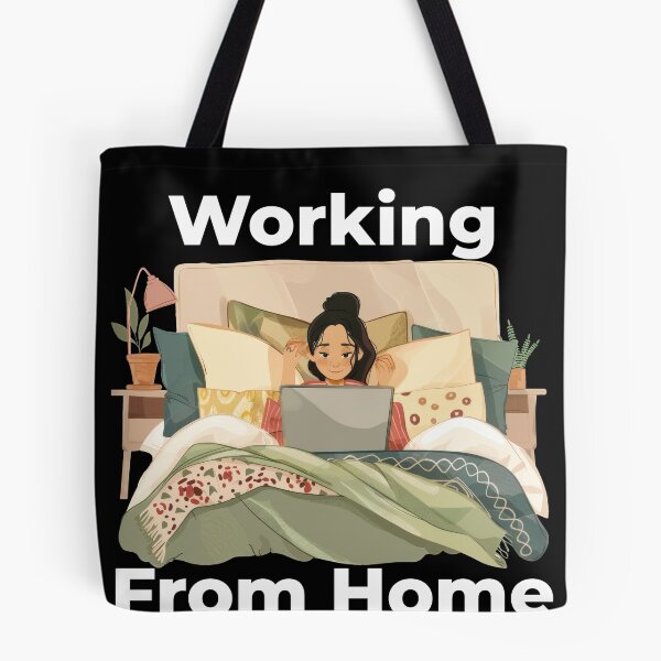 Item preview, Working From Home Woman In Bed designed and sold by Wormy-23.