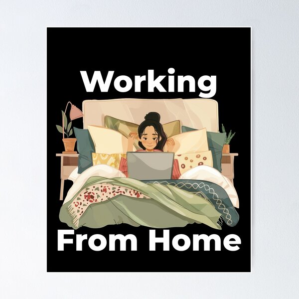 Item preview, Working From Home Woman In Bed designed and sold by Wormy-23.