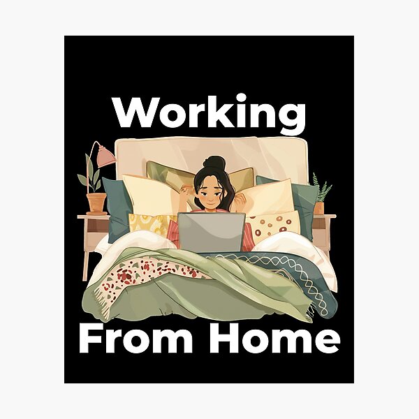 Item preview, Working From Home Woman In Bed designed and sold by Wormy-23.