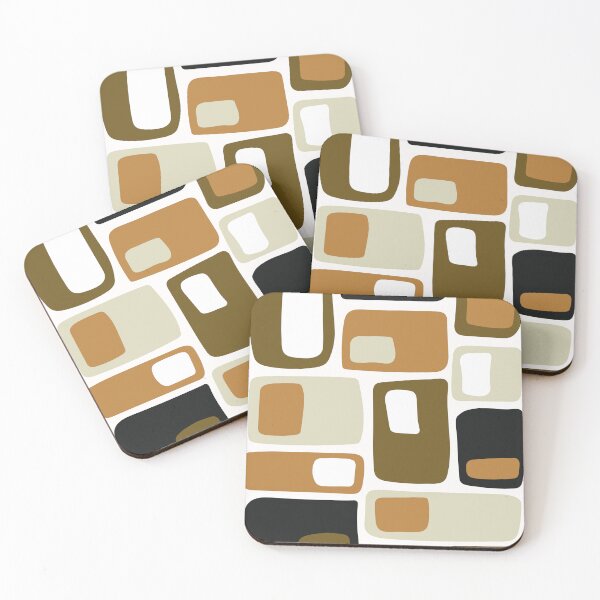 Item preview, Mid Century Funky Geometric Shapes Earthy tones designed and sold by trdstudio.