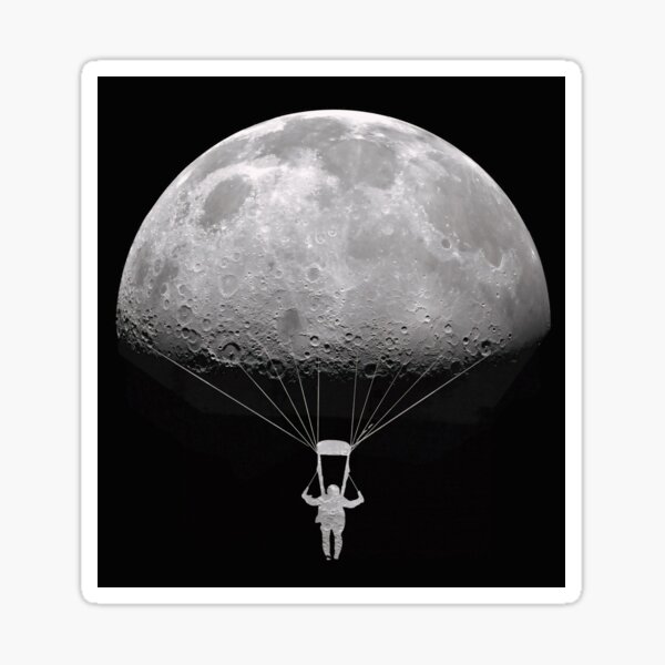 Item preview, Mond, Raumfahrer, schwarzer Himmel designed and sold by Hanna  Art.