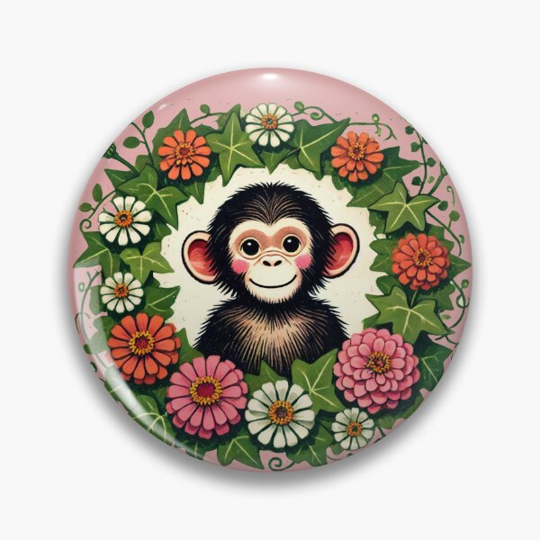 Item preview, Zinnias Chimp designed and sold by FrictionMaxxing.