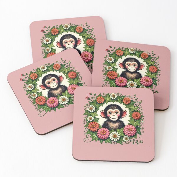 Item preview, Zinnias Chimp designed and sold by FrictionMaxxing.