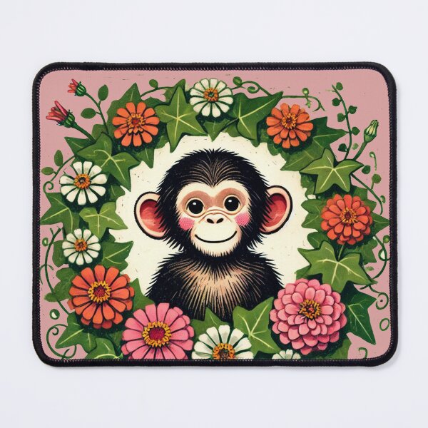 Item preview, Zinnias Chimp designed and sold by FrictionMaxxing.