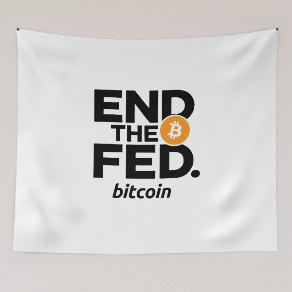 Item preview, End the FED Orange bitcoin logo design designed and sold by NoCompetition.