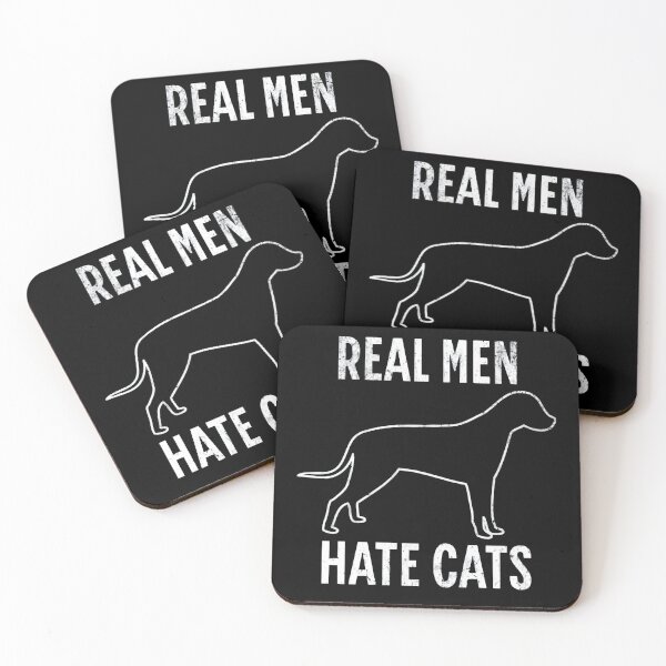 Item preview, Real men hate cats, funny dog lover, animal rivalry  designed and sold by Merchattack.