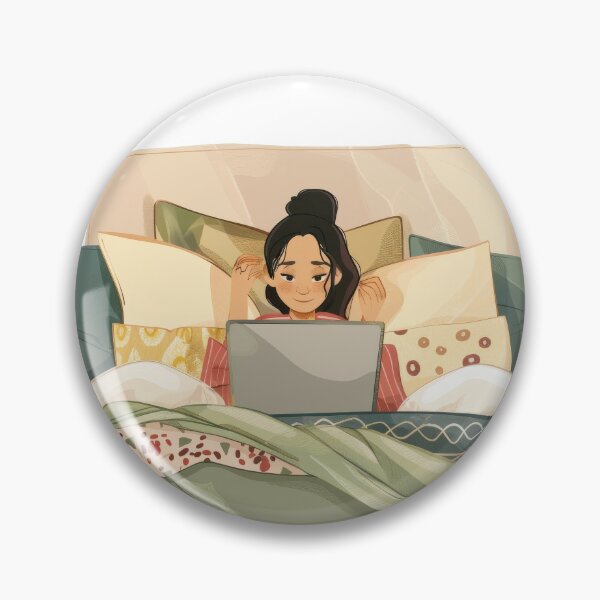 Item preview, Working From Home Woman In Bed designed and sold by Wormy-23.