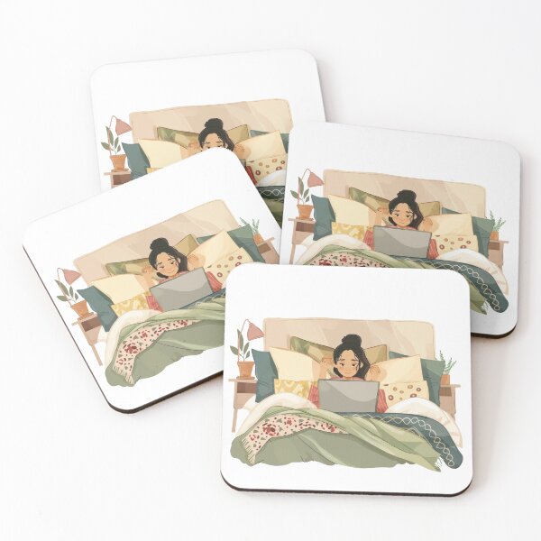 Item preview, Working From Home Woman In Bed designed and sold by Wormy-23.