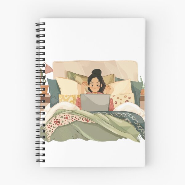 Item preview, Working From Home Woman In Bed designed and sold by Wormy-23.