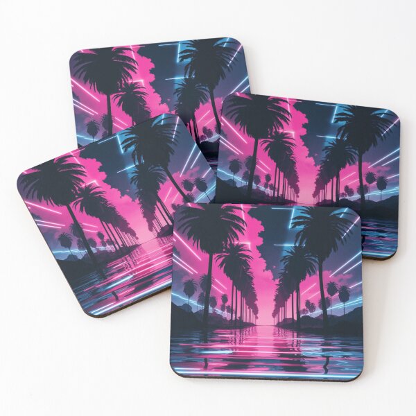 Item preview, Retro Neon Landscape Palms designed and sold by Exodoi.