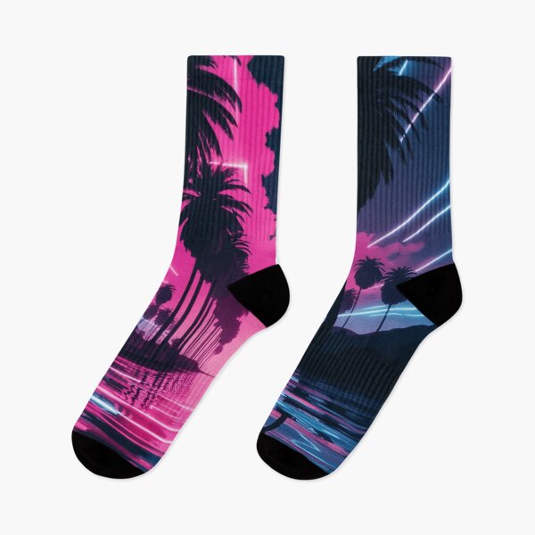 Item preview, Retro Neon Landscape Palms designed and sold by Exodoi.