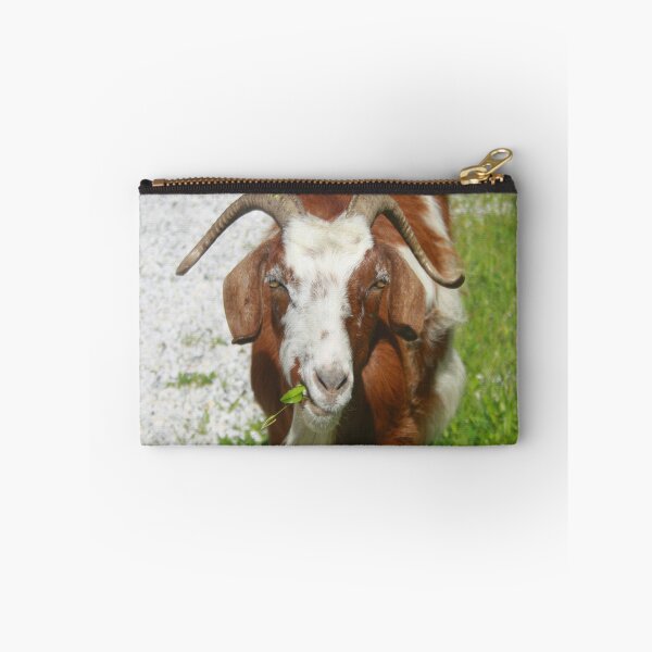 Item preview, Whimsical Portrait of a Horned Goat Grazing designed and sold by taiche.