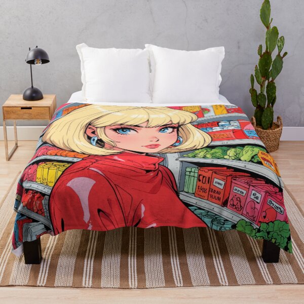 Item preview, Anime super girl at the grocery store  designed and sold by Millionsxi.