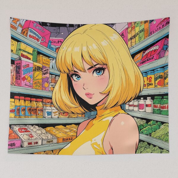 Item preview, Anime super girl at the grocery store  designed and sold by Millionsxi.