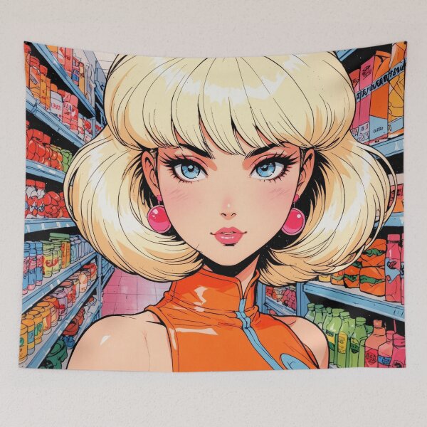 Item preview, Anime super girl at the grocery store  designed and sold by Millionsxi.
