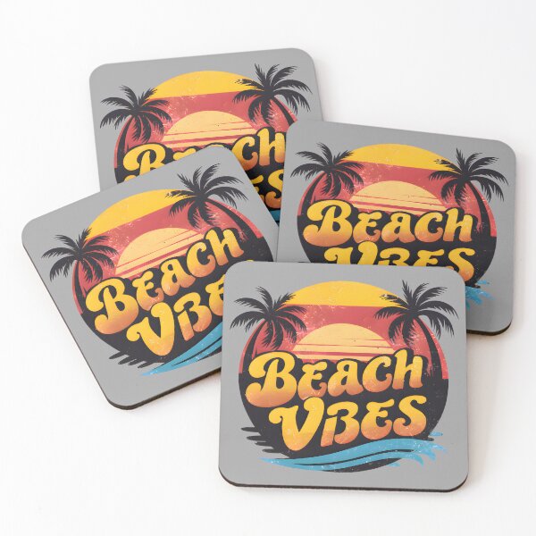 Item preview, Beach Vibes Retro Sunset Tropical Palm Trees Waves 2 designed and sold by Itaya Art.