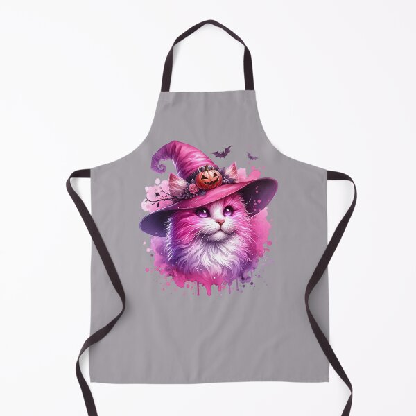 Item preview, Watercolor halloween pink cat witch designed and sold by portrait4you.