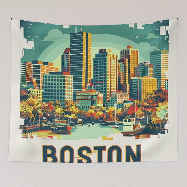Item preview, Boston City Art Vintage Boston Poster  designed and sold by nomiraclehere.