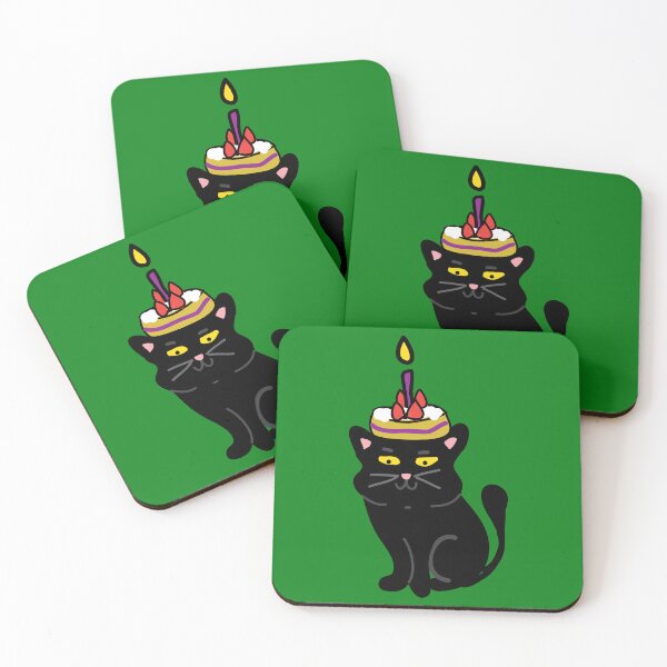 Item preview, Birthday cake  grumpy black cat designed and sold by fluffyfamcraft.