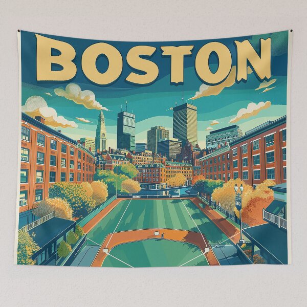 Item preview, Boston City Art Vintage Boston Poster designed and sold by nomiraclehere.