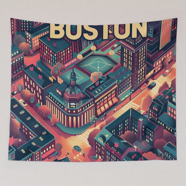 Item preview, Boston City Art Vintage Boston Poster designed and sold by nomiraclehere.