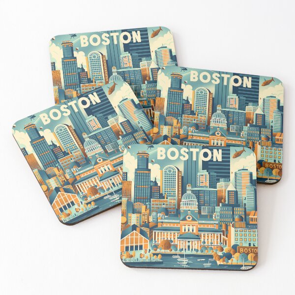 Item preview, Boston City Art Vintage Boston Poster designed and sold by nomiraclehere.