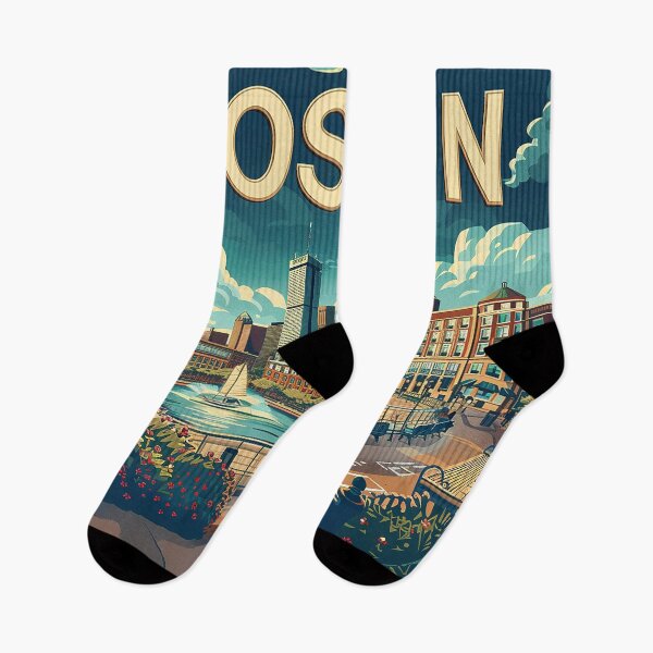 Item preview, Boston City Art Vintage Boston Poster designed and sold by nomiraclehere.