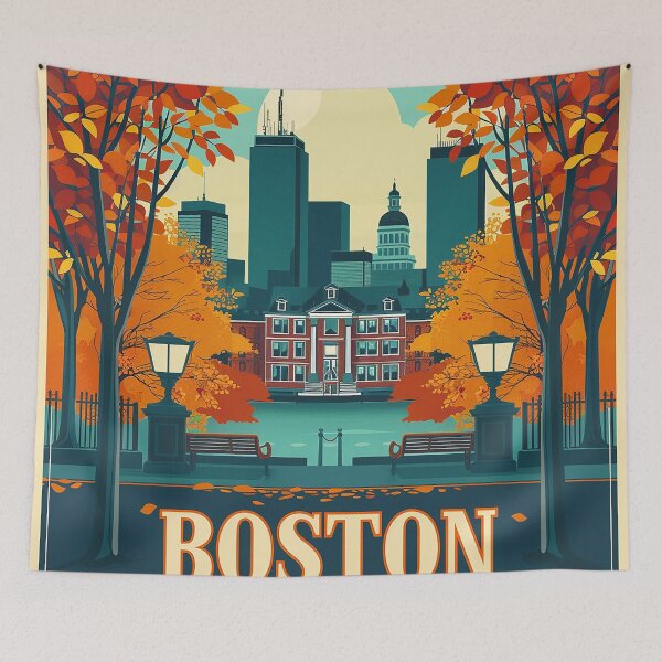 Item preview, Boston City Art Vintage Boston Poster designed and sold by nomiraclehere.