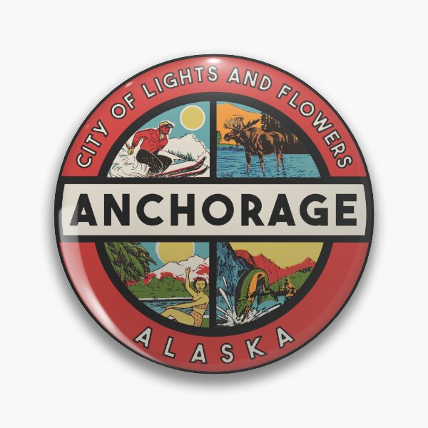Item preview, Calcomanía de estilo vintage de Anchorage Alaska designed and sold by Decal Mania.