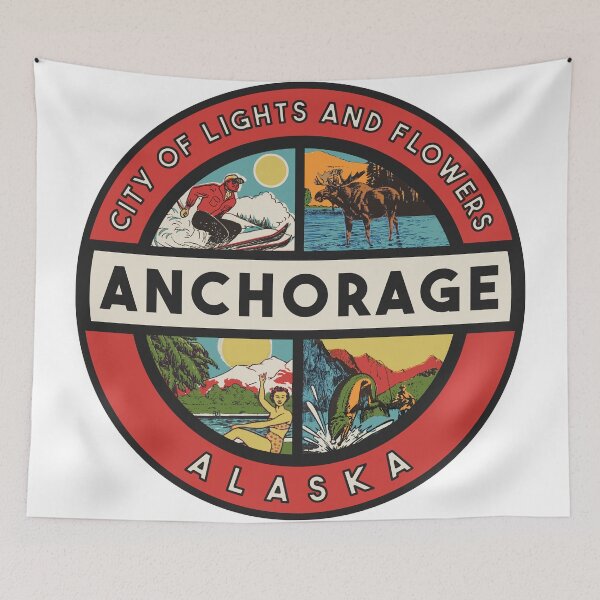Item preview, Anchorage Alaska Vintage Style Decal designed and sold by Decal Mania.