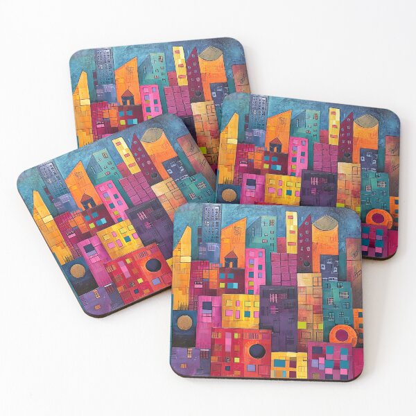 Item preview, Colorful Buildings - Cubism designed and sold by KootenayDesigns.