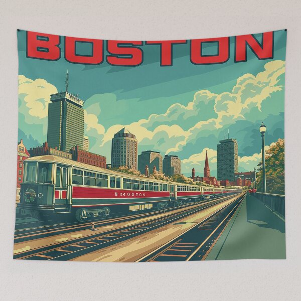 Item preview, Boston City Art Vintage Boston Poster designed and sold by nomiraclehere.