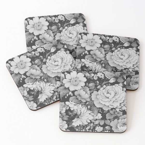 Item preview, Black And White Vintage Floral Design designed and sold by Bunmigraphics .