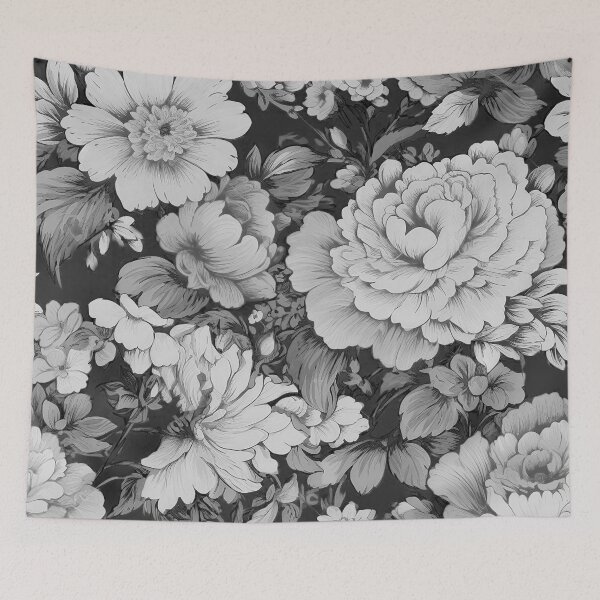 Item preview, Black And White Vintage Floral Design designed and sold by Bunmigraphics .