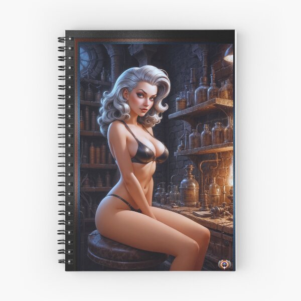 Item preview, I Know Something About Chemistry Says A Captivating Sensual Pin Up Girl In Lingerie Stunning AI Concept Art by Xzendor7 designed and sold by Xzendor7 Digital Art Creations.