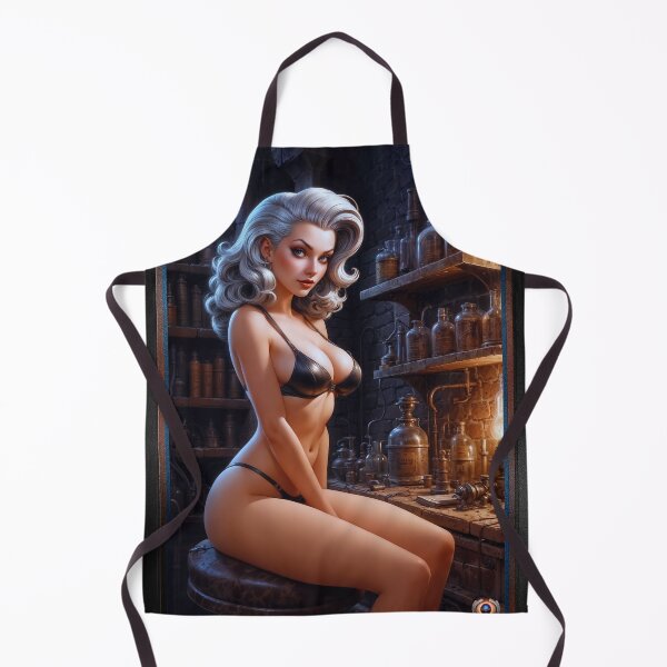 Item preview, I Know Something About Chemistry Says A Captivating Sensual Pin Up Girl In Lingerie Stunning AI Concept Art by Xzendor7 designed and sold by Xzendor7 Digital Art Creations.