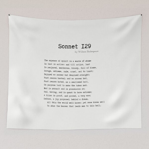 Item preview, Sonnet 129 by William Shakespeare designed and sold by Poemit.