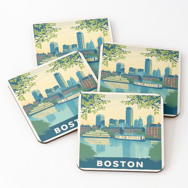 Item preview, Boston City Art Vintage Boston Poster designed and sold by nomiraclehere.