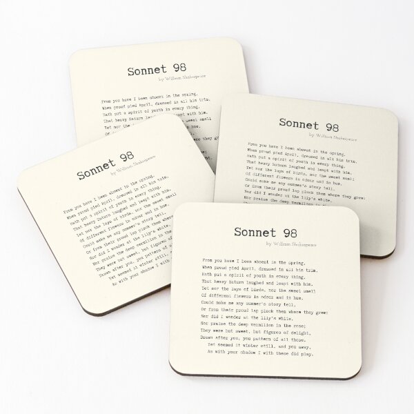 Item preview, Sonnet 98 by William Shakespeare designed and sold by Poemit.