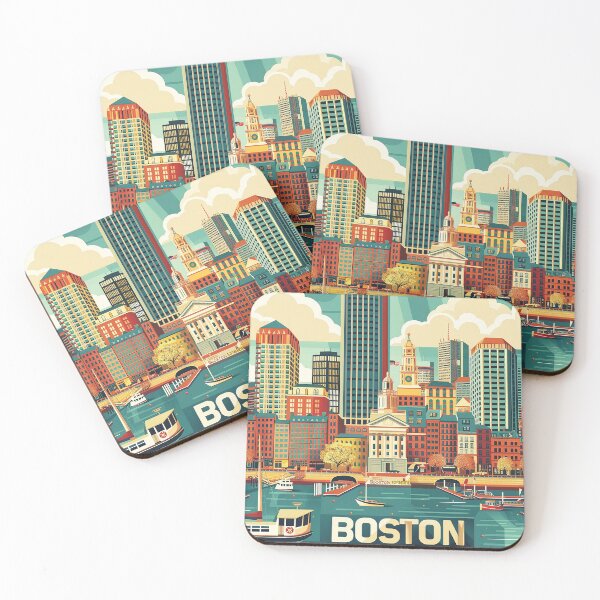 Item preview, Boston City Art Vintage Boston Poster designed and sold by nomiraclehere.