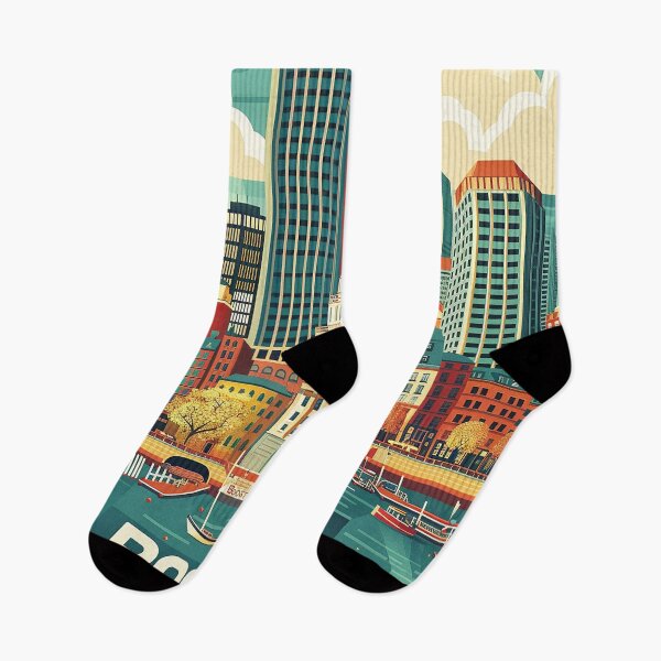 Item preview, Boston City Art Vintage Boston Poster designed and sold by nomiraclehere.